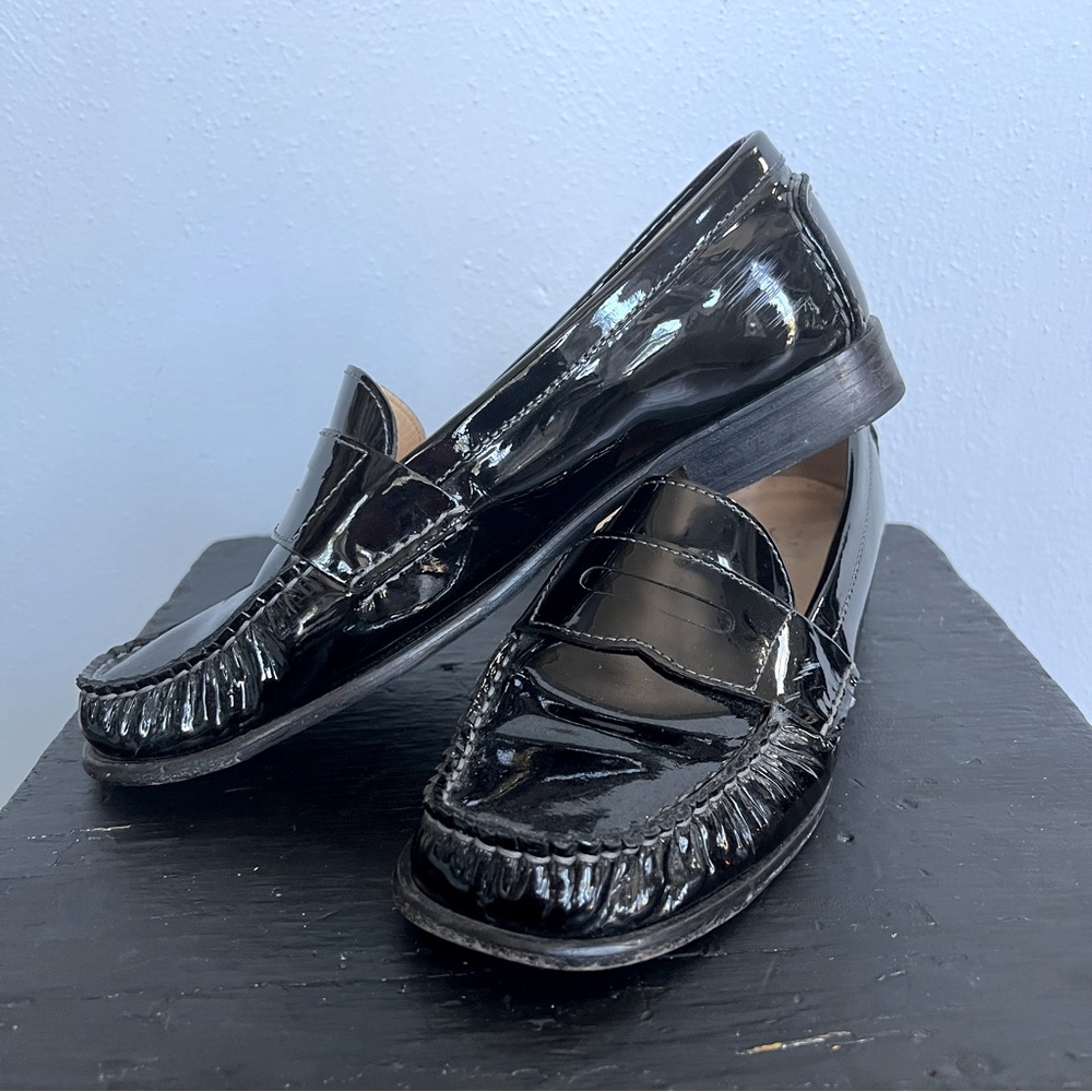 Cole Haan Black Patent Leather Penny Loafer Slip on - Picture 2 of 9